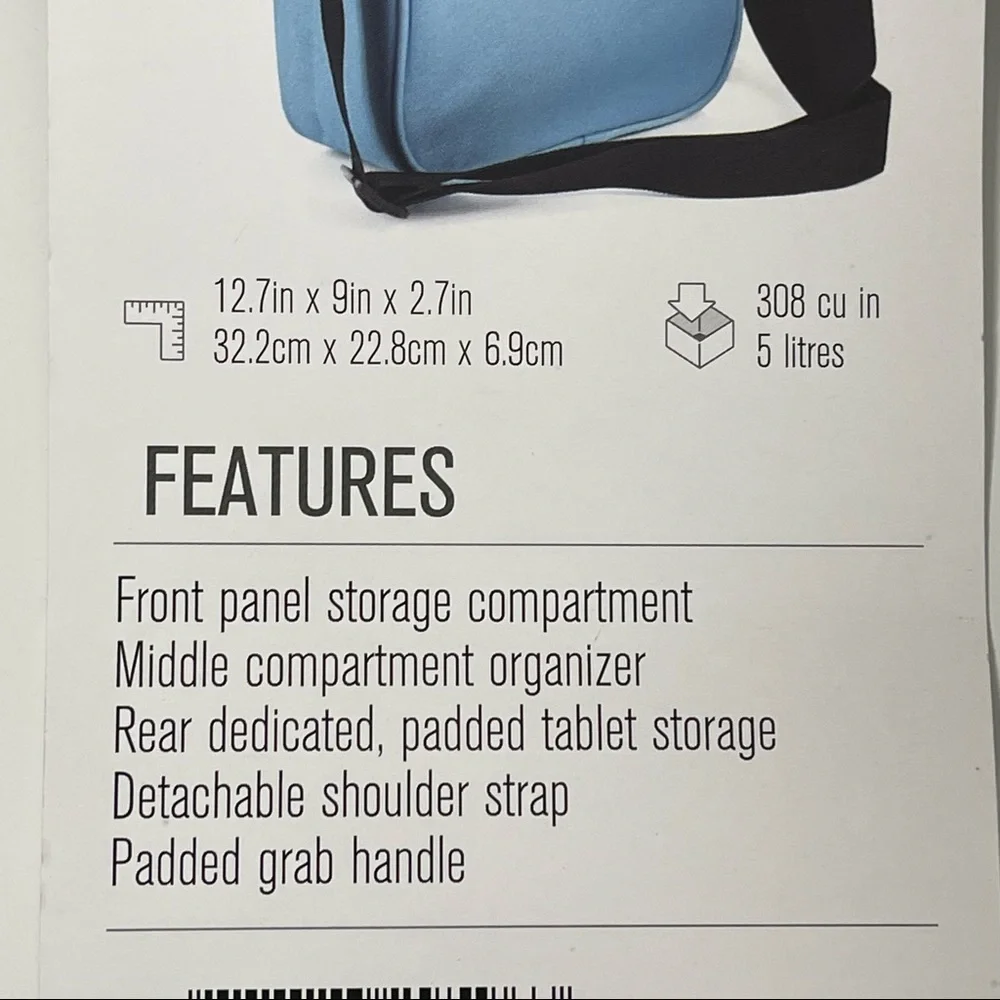 FUL TANGO MESSENGER BAG, TABLET COMPARTMENT, SKY BLUE